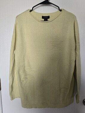 GRACE | Pale Yellow/Green Rollneck Sweater with Subtle Star Texture